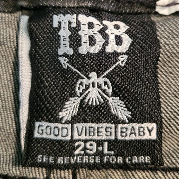 RARE TBB Thunderbird Black Denim Rhinestone Bird Pockets Flared Jeans Size 29L - Picture 3 of 8